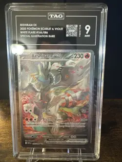 2025 POKEMON SV: WHITE FLARE EN RESHIRAM EX SIR HOLO #166/086 TAG 9 - Image 1