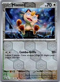 Carte Pokemon Miaouss 048/064 Reverse - 2024 - Image 1