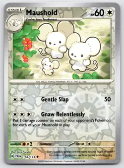 Maushold 168/193 Paldea Evolved Reverse Holo Pokemon NM - Image 1