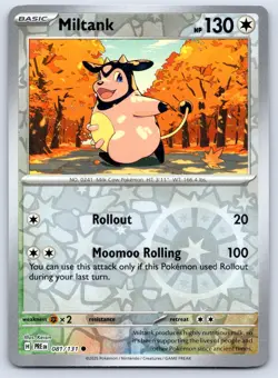 Miltank 081/131 Common Prismatic Evolutions Pokemon Reverse Holo 2025 NM - Image 1