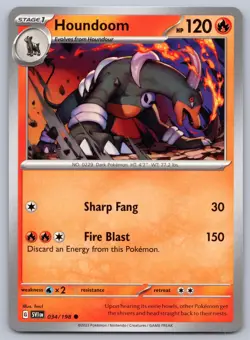 Houndoom 034/198 Common Scarlet & Violet Pokemon NM - Image 1