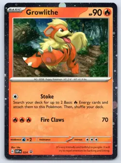 Growlithe 024 Scarlet & Violet Promo Cosmos Holo Pokemon NM - Image 1