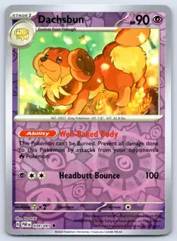 Dachsbun 039/091 Uncommon Paldean Fates Pokemon Reverse Holo NM - Image 1