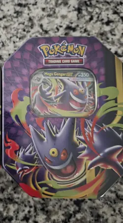 SHIPS FAST Pokemon TCG Mega Moonlit Tin Mega Gengar ex Promo Metal Tin ON HAND - Image 1