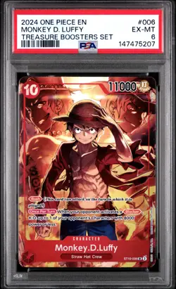 2024 ONE PIECE PROMOS TREASURE BOOSTERS SET #006 MONKEY D. LUFFY PSA 6 - Image 1
