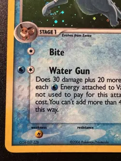 Vaporeon 6/17 POP Series 3 Promo Pokemon Card Holo Foil Rare Near Mint - Image 5