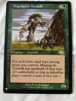 MTG Tales of Middle-Earth LOTR MAGNIGOTH TREEFOLK Card #82 NM - Image 1