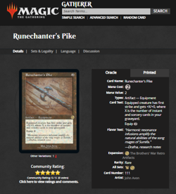 MTG Magic the Gathering Brothers' War Serial Number Foil Runechanter's Pike /500 - Image 3