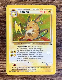 Raichu Fossil Holo Deutsch LP/NM Vintage Pokemon Karte - Image 1