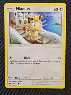 FRENCH MIAOUSS MEOWTH 101/147 BURNING SHADOWS POKEMON LP 2017 - Image 1