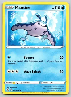 Mantine 061/264 Fusion Strike Pokemon NM - Image 1
