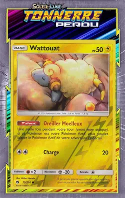 Wattouat Reverse - SL08:Tonnerre Perdu - 75/214 -Carte Pokemon Neuve Francaise - Image 1