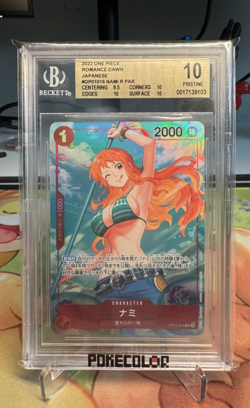 NAMI 2022 ONE PIECE (OP01-016 R ALT ART) ROMANCE DAWN JAPANESE BGS 10 - Image 1