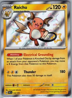 Raichu 132/091 SV: Paldean Fates - Pokemon Card - NM - Image 1