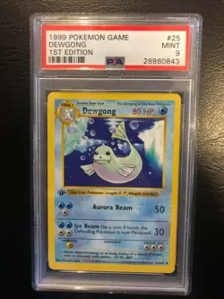 1999 1st First Edition Dewgong PSA 9 #25 Shadowless Base Set Pokemon Card Mint - Image 1