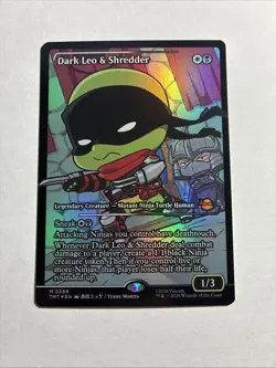 Dark Leo & Shredder Showcase Teenage Mutant Ninja Turtles Foil + 2 Bonus Rares!! - Image 1