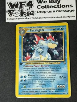 Pokemon TCG Feraligatr Neo Genesis 1st Edition Holo 4/111 HP/DMG PSA1 Contender - Image 1