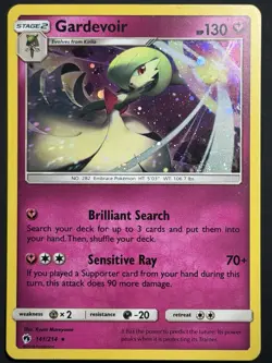 Gardevoir 141/214 Cosmos Holo Pokemon Sun & Moon Promo SWIRL HP - Image 1