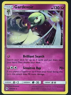 Gardevoir 141/214 Cosmos Holo Pokemon Sun & Moon Promo SWIRL HP - Image 2