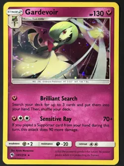 Gardevoir 141/214 Cosmos Holo Pokemon Sun & Moon Promo SWIRL HP - Image 3