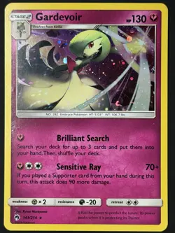 Gardevoir 141/214 Cosmos Holo Pokemon Sun & Moon Promo SWIRL HP - Image 4