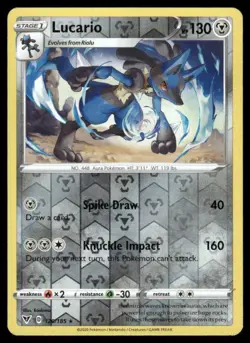 Lucario 120/185 Rare Vivid Voltage Pokemon Reverse Holo Lightly Played - Image 1