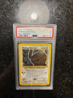 Pokemon 2002 Neo Destiny Shining Noctowl Holo #110 PSA 5 EX - Image 1