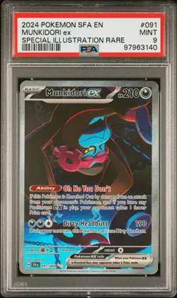 2024 POKEMON SFA EN-SHROUDED FABLE SPECIAL ILLUSTRATION RARE MUNKIDORI EX PSA 9 - Image 1