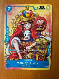 2024 One Piece Monkey.D.Luffy P-043 2nd Anniversary Stamped Convention Promo TCG - Image 3