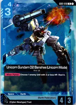 Unicorn Gundam 02 Banshee (Unicorn Mode) Holofoil Gundam Promo Cards GD01-010 NM - Image 1