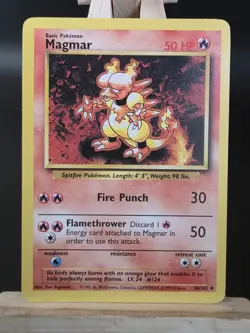 Magmar Base Set 36/102 Pokemon Card Uncommon NM - Image 1