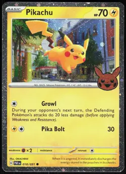 Trick or Trade BOOster 2024 Pikachu 018/091 Holo Holo Rare Pokemon NM/M - Image 1