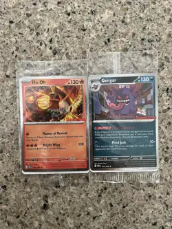 Pokemon GameStop Promo Sealed Gengar 050/088 & Ho-Oh 010/086 HD Swirls Centered - Image 1