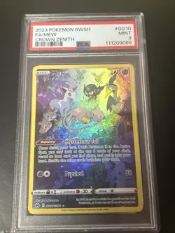 2023 POKEMON SWSH #GG10 Full Art Mew CROWN ZENITH PSA 9 - Image 1