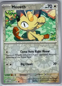 Meowth 052/165 Reverse Holo SV: Scarlet & Violet 151 - Pokemon Card - NM - Image 1