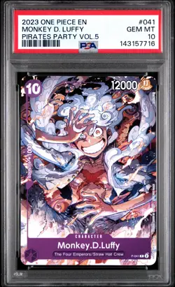 PSA 10 Monkey.D.Luffy (041) P-041 One Piece Promotion Cards Pirates Party Gear 5 - Image 1