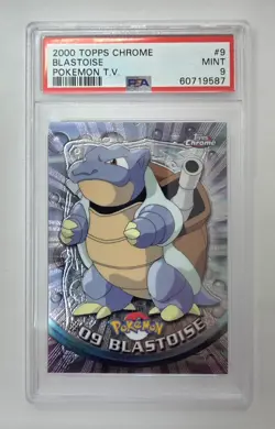PSA 9 Topps Chrome Blastoise #9 Pokemon 2000 T.V. - Image 1