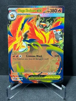 Pokemon Mega Emboar ex 035 Mega Evolution Promo Holo Near Mint - Image 1