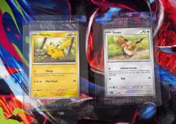 Pokemon Together Stamped Eevee 133/165 and Pikachu 025/165 Promos for 151 SEALED - Image 1