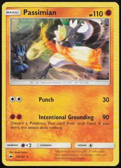 Passimian 79/147 LP Burning Shadows Rare Pokemon - Image 1