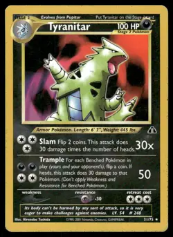 Pokemon Cards Tyranitar 31/75 Neo Discovery Rare LP *1 - Image 1