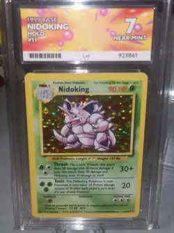 1999 Vintage Pokemon Nidoking Holo Card 7/64 WOTC Base Set Ace Grade 7 - Image 2