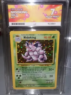 1999 Vintage Pokemon Nidoking Holo Card 7/64 WOTC Base Set Ace Grade 7 - Image 4