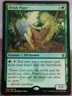 mtg magic masters 25 m25 elvish piper FOIL ENGLISH joueuse de flute elfe - Image 1