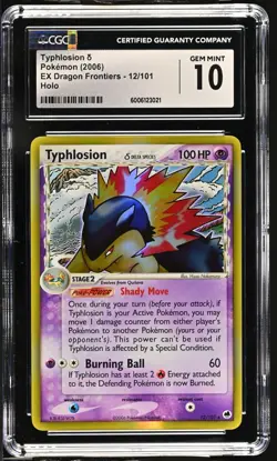 2006 Typhlosion Holo Pokemon EX Dragon Frontiers CGC 10 Gem Mint - Image 1