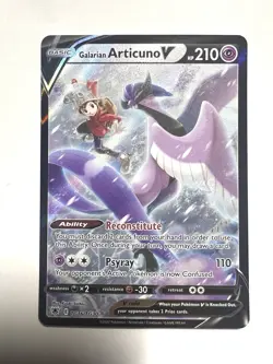 Galarian Articuno V TG16/TG30 Pokemon Astral Radiance Trainer Gallery Near Mint - Image 1