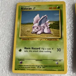 Pokemon Trading Cards - Nidoran 55/102 & Nidorino 37/102 (2 cards total) - Image 2