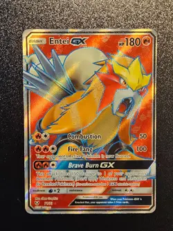 Pokemon Shining Legends #71/73 Entei GX Ultra Rare Full Art Holo 2017 - Image 1