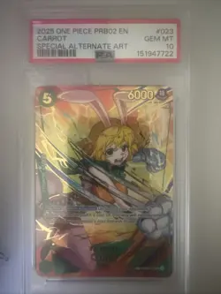 One Piece OP08-023 Carrot PRB02 Special SP Parallel Alternate Alt Art PSA 10 EN - Image 1