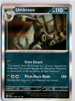 Pokemon TCG Umbreon Prismatic Evolutions 059/131 Holo Trading Card TCG - Image 1